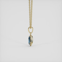 0.26 Ct. Greenish Blue Sapphire Pendant, 14K Yellow Gold 3