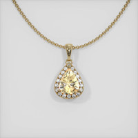 1.45 Ct. Peach Sapphire Pendant, 14K Yellow Gold 1