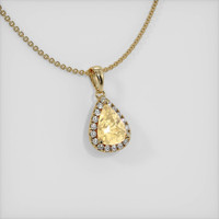 1.45 Ct. Peach Sapphire Pendant, 14K Yellow Gold 2