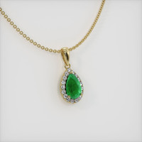 1.12 Ct. Emerald Pendant, 18K Yellow Gold 2