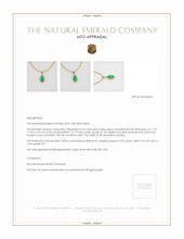 Emerald Pendant 2.26 Ct. 18K Yellow Gold Appraisal