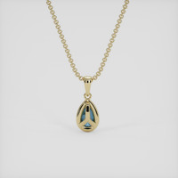 0.26 Ct. Greenish Blue Sapphire Pendant, 18K Yellow Gold 4