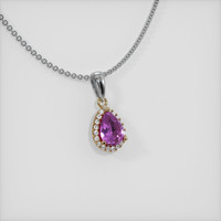0.81 Ct. Sapphire Pendant, 14K Yellow & White 2