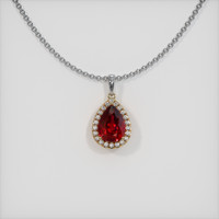 4.03 Ct. Ruby Pendant, 14K Yellow & White 1