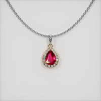 0.38 Ct. Ruby Pendant, 14K Yellow & White 1