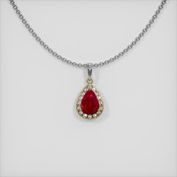 Pave Ruby Pendant 2.07 Ct., 14K Yellow White Preview
