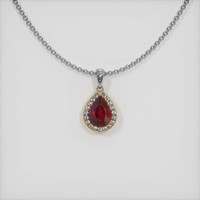 3.01 Ct. Ruby Pendant, 14K Yellow & White 1