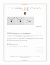 Ruby Pendant 1.01 Ct., 18K Yellow White Appraisal