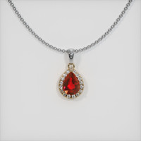 1.18 Ct. Ruby Pendant, 18K Yellow & White 1