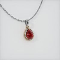 1.18 Ct. Ruby Pendant, 18K Yellow & White 2