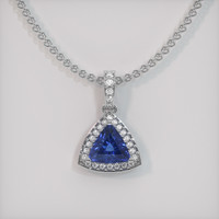 1.31 Ct. Blue Sapphire Pendant, 14K White Gold 1