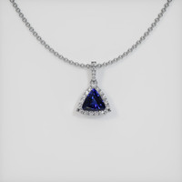 0.73 Ct. Sapphire Pendant, 14K White Gold 1
