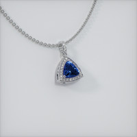 0.96 Ct. Blue Sapphire Pendant, 14K White Gold 2