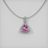 1.09 Ct. Sapphire Pendant, 14K White Gold 1