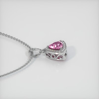1.09 Ct. Pink Sapphire Pendant, 14K White Gold 3