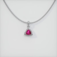 0.67 Ct. Ruby Pendant, 14K White Gold 1