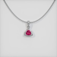 0.47 Ct. Ruby Pendant, 14K White Gold 1