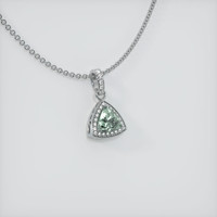 0.65 Ct. Green Sapphire Pendant, 14K White Gold 2