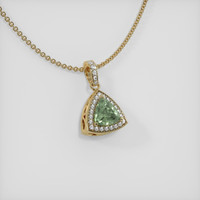 1.34 Ct. Green Sapphire Pendant, 14K Yellow Gold 2
