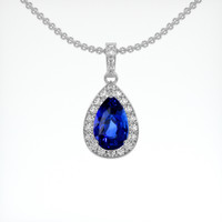 3.03 Ct. Blue Sapphire Pendant, Platinum 950 1