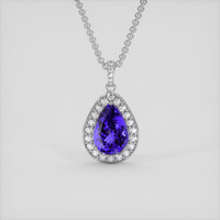 4.42 Ct. Violet Tanzanite Pendant, Platinum 950 1