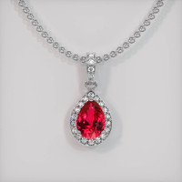 1.57 Ct. Ruby Pendant, Platinum 950 1