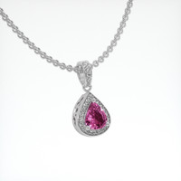 1.30 Ct. Purplish Pink Sapphire Pendant, Platinum 950 2