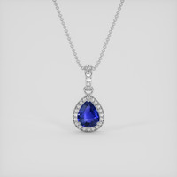 1.04 Ct. Blue Sapphire Pendant, Platinum 950 1