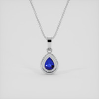1.04 Ct. Blue Sapphire Pendant, Platinum 950 4