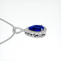 3.03 Ct. Blue Sapphire Pendant, 14K White Gold 3