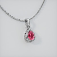 1.08 Ct. Sapphire Pendant, 14K White Gold 2