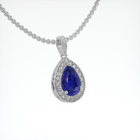 4.01 Ct. Blue Sapphire Pendant, 14K White Gold 2