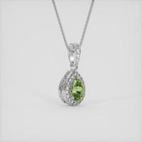 0.73 Ct. Green Sapphire Pendant, 14K White Gold 2