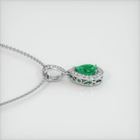 0.43 Ct. Emerald Pendant, 18K White Gold 3