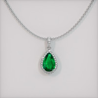 2.57 Ct. Emerald  Pendant - 18K White Gold