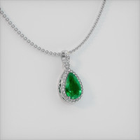 2.57 Ct. Emerald  Pendant - 18K White Gold
