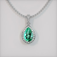 1.94 Ct. Emerald Pendant, 18K White Gold 1