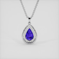4.42 Ct. Violet Tanzanite Pendant, 18K White Gold 4