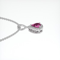 1.30 Ct. Purplish Pink Sapphire Pendant, 18K White Gold 3