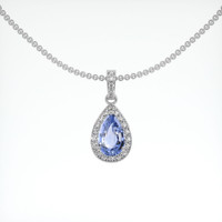 1.74 Ct. Blue Sapphire Pendant, 18K White Gold 1