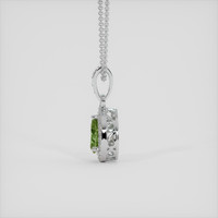 0.73 Ct. Green Sapphire Pendant, 18K White Gold 3