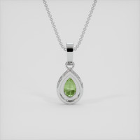 0.73 Ct. Green Sapphire Pendant, 18K White Gold 4