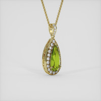 3.87 Ct. Yellowish Green Sapphire Pendant, 14K Yellow Gold 2