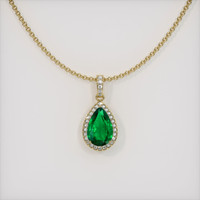 2.57 Ct. Emerald  Pendant - 18K Yellow Gold
