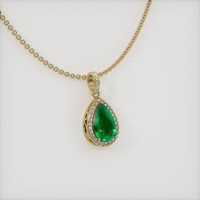 2.57 Ct. Emerald Pendant, 18K Yellow Gold 2