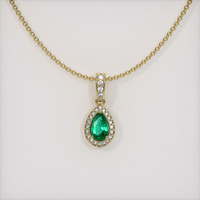 0.19 Ct. Emerald  Pendant - 18K Yellow Gold