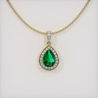 0.94 Ct. Emerald  Pendant - 18K Yellow Gold