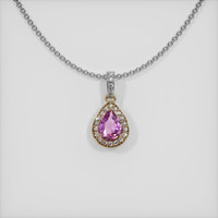 0.81 Ct. Sapphire Pendant, 14K Yellow & White 1