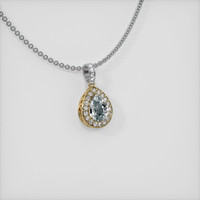0.73 Ct. White Sapphire Pendant, 18K Yellow & White 2
