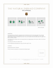 Emerald Earrings 0.75 Ct.Tw.Total Carat Weight, Platinum 950 Appraisal